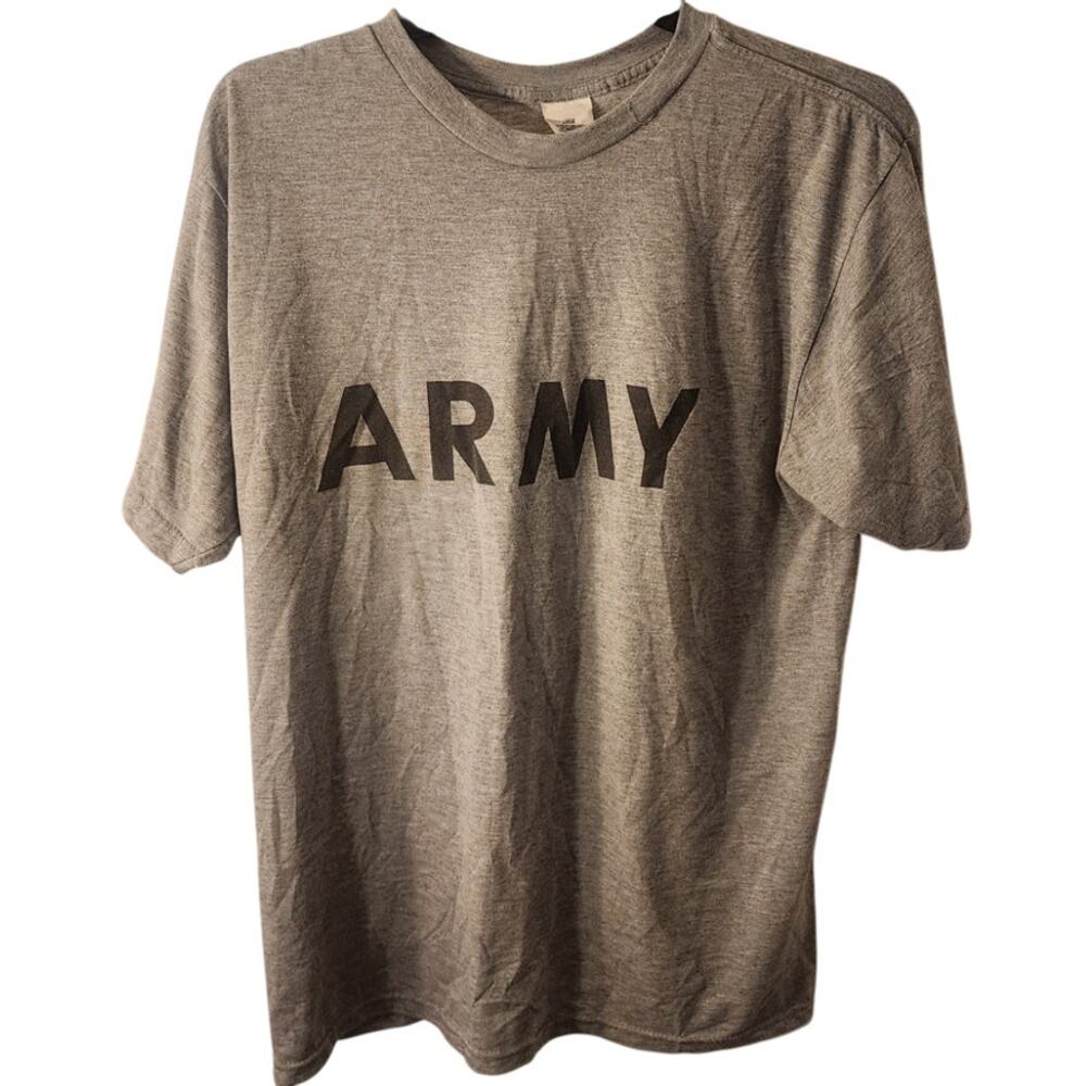 US Army PFU T‑Shirt – Gray – Size Large – Physical Fitness Uniform